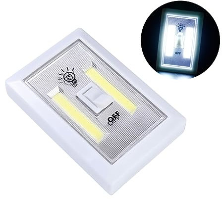 Angoily Batteriebetriebenes Cob Led Licht Mit Schalter Akku Betriebene Led Lampe Weiß Abs Material