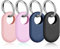Ainiv 4PCS Hülle für Samsung Galaxy SmartTag 4 mit Schlüsselanhänger, GPS Tracker Anhänger Schutzhülle für Kinder, Hund, Katzen, Koffer, Schlüssel, Fahrrad (Schwarz + Dunkelblau + Lila + Rosa)