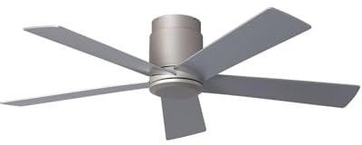 TECHBREY Ventilatore da Soffitto Silenzioso Flatiron 132cm Motore DC per Esterni Argento Telecomando Senza Luce