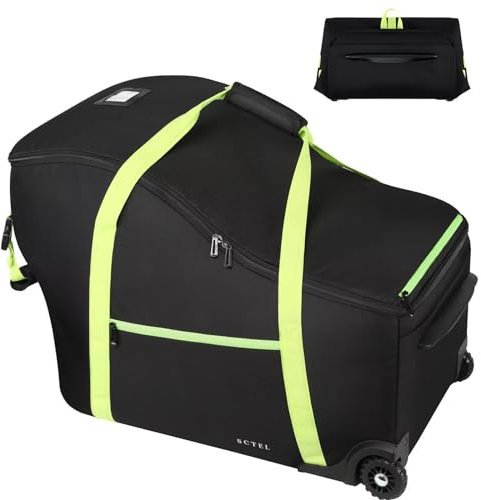 SCTEL Chicco Keyfit 35 Reisetasche für Kinderautositz und Anti-Rückprall-Basis – Passform Nuna Pipa Reisetasche für Autositz gepolstert für Flugreisen, grün, 21.06 inch, Gepolsterte Reisetasche mit