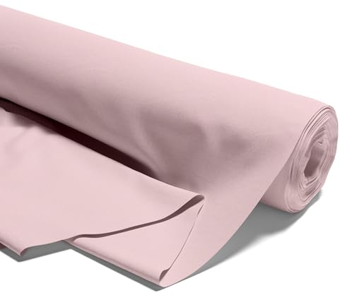 Stoff Meterware Baumwollstoff 2 M x 160 cm - Stoffe zum Nähen aus reine Baumwolle Fabric Futterstoff Dekostoff für Patchwork Canvas und Sewing Nähstoff 9. Schmutziges Rosa