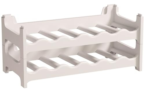 ARTECSIS Weinregal stapelbar Kunststoff für 12 Flaschen, stabiles Flaschenregal in Gastronomie-Qualität, modular erweiterbar, Weiß