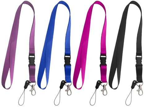 4 Stück Farbiges Lanyard, Langes Lanyard, Kindermädchen-Lanyard, Regenbogen-Lanyard, Lanyard-Umhängeband, Nylon-Lanyard