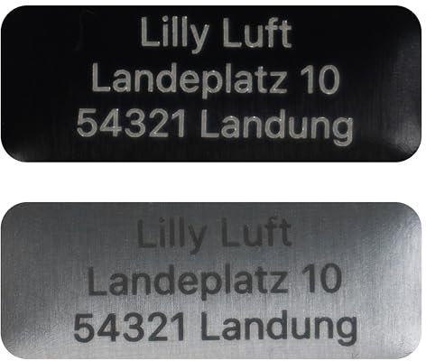 Flying-Drone – Drohnen-Kennzeichen 20x8 mm für DJI NEO & weitere DJI Modelle | e-ID & Freitext gravierbar | Feuerfeste Drohnen Plakette | EASA-konform | Aluminium-Plakette in Schwarz oder Silber