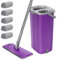 MASTERTOP Mocio Lavapavimenti e Secchio Strizzatore, Mocio Piatto Rotante a 360° e Secchio Autolavaggio, Mop a Mani Libere in Microfibra, con 6 Tamponi Riutilizzabili (Viola)