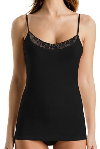 GARDA - 3 pz Canotta Donna in Filo di Scozia con Spalla Stretta con Pizzo Art. 0160
