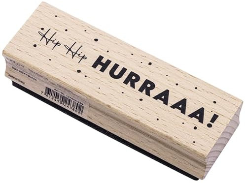 Artoz Stempel - Holzstempel Hurraa!, 90 x 30 x 19 mm, Buche, Schweizer Design, FSC®-zertifiziert