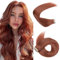 HotLulana Tape Extensions Echthaar Dunkelrotbraun Extensions Echthaar 14zoll/35cm 40g Invisible Remy 100% Natürliche Tape in Extensions Echthaar 20pcs Skin Weft Tape Ins Extensions #33A.