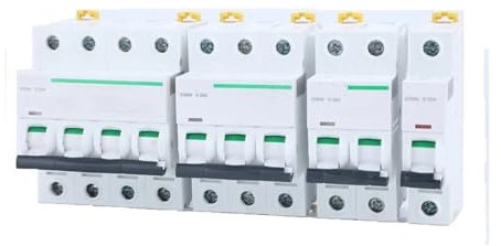 KVEIYIIC Mini disjoncteur iC65N 4p 1A 2A 3A 4A 6A 10A 16A 20A 25A 32A 40A 50A 63A AC A9F19(4A)