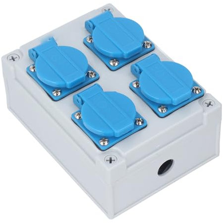 Europäische Steckdose, IP44 Wasserdichter Gebäude-Stromverteiler 4P mit ABS, AC 250 V 16 A für Garten, Garage, Badezimmer, Baustellen