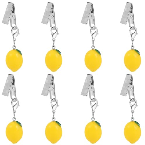 LEGENTLISUR 8-teiliges Set Zitrone Tischtuchgewichte Clips Tischdeckendekoration Tischdeckengewichte Outdoor, Niedlich Tischdeckengewichte Schwer Für Zuhause Picknick Camping Party