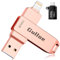 Gulloe Chiavetta USB da 256 GB per iPhone, per foto, memoria di backup dati, compatibile con iPhone, iPad, Android, PC, Plug and Play, nessuna applicazione richiesta (oro rosa)