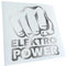 Kiwistar - Autoaufkleber - Chrom - 11x10cm Elektro Power Faust Schlag Aufkleber für Auto, Laptop, Fahrrad, LKW, Motorrad Mehrfarbig JDM Decal Racing