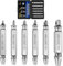Nuovoware Set di estrattori per viti danneggiate, 6 PCS strumenti per viti spanate, dadi e bulloni, kit di estrattori multiuso HSS 4341, ideale per il fai da te e le riparazioni domestiche, Argento