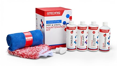 Gtechniq PPF and Vinyl Maintenance Kit for Cars (6-Piece) | Car Sealant, Stain Remover, Bug Remover, Wash Mitt & Towel in Easy Storage Box, Remove Stubborn Dirt & Grime, Protect Surface