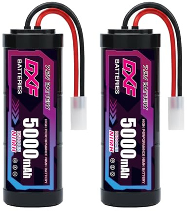 DXF 7.2V NiMH Akku 5000mAh 2 Pack mit Tamiya Stecker RC Batterie für 1:10 RC Auto Truck Boot Rennwagen Geländewagen Flugzeug Hubschrauber Modellbau Hobby Fernbedienung Kein Memory-Effekt