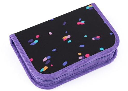 TOPGAL Penn - Federmäppchen für Mädchen/Kinder mit Zwei Klappen, gepolstert, mit Stundenplan und Gummischlaufen. (Penn 24010)