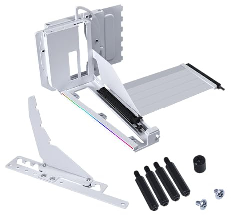 Lian Li ATX PC Case Multi-Directional 4 Slots Vertical GPU Kit V3 - Premium Gen 5 Riser Cable PCI-E 5.0 x16-155mm, PCIe 3.0/4.0 Compatible, Adjustable Position - (VG4v3 White)