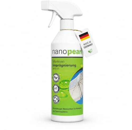 NANOPEARL Markisen Imprägnierspray wasserdicht UV-Schutz PFC-frei | Für Markise, Sonnensegel, Pavillon und Outdoor-Textilien. Atmungsaktiv, farbneutral, einfach aufsprühen. Made in Germany