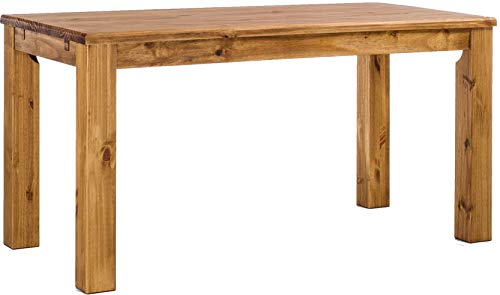 Esstisch Rio Classico 150x90 cm Brasil Holz Pinie Massivholz Esszimmertisch Echtholz ausziehbar vorgerichtet für Ansteckplatten Brasilmöbel
