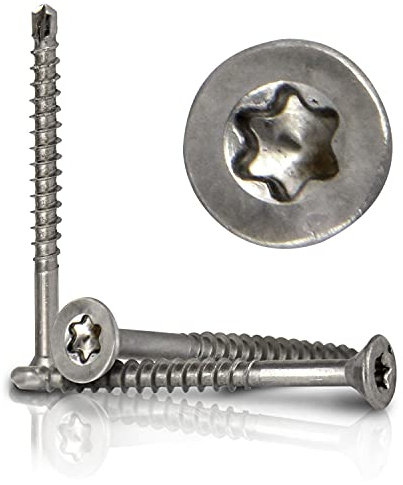 PROTECH 100 Stück Spanplattenschrauben 5x45 rostfreier Edelstahl A2 Teilgewinde Senkkopf Holzbauschrauben TORX Bohrspitze für Weichholz & Holzwerkstoffe