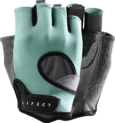 LIFECT Fitness Handschuhe, Trainingshandschuhe Herren Damen, Gym Handschuhe, Fingerlose Sporthandschuhe Krafttraining, Gym Gloves, Kraftsport(Aque, L)