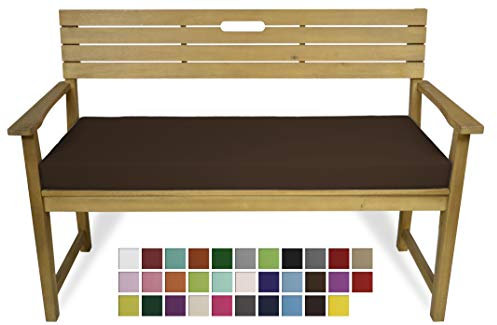 Rollmayer Bankkissen Bankauflage Sitzkissen Bankpolster Auflage für Bänke in Haus und Garten Kollektion Vivid, 1 Stück (Braun 28, 160x40x8cm)