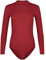Evoni Damen Body langarm I blickdichter Bodysuit mit Halbkragen für Frauen I Langarmbody aus Baumwolle I Women Body Shaper I Jumpsuit L Bordeaux