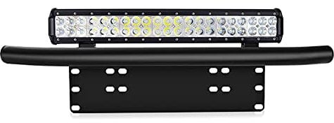 Car Number Plate Holder, Universal Heavy Duty Sturdy Shockproof Aluminum Alloy License Number Plate Frame Bull Bar Bumper Mount Light Lamp LED Bracket Bars for Transit Connect Auto DIY