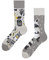 Dedoles Socken Unisex Damen Herren & Kinder Baumwolle viele lustige Designs 1 Paar Geschenk links rechts verschieden, Farbe Grau, Motiv Waschbär, Gr. 43-46