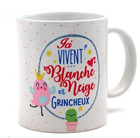 Mug Citation - Ici vivent Blanche Neige et Grincheux