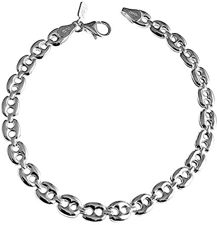 Inmaculada Romero IR Pulsera plata Ley 925m 19cm. eslabón calabrote pequeño cierre mosquetón