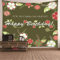 Banemi Home Deko Weihnachten, Blumen mit Für Meinen Fabelhaften Freund! Alles Gute Zum Geburtstag! Grün Rosa Polyester Wandbehang Mama 150X130cm