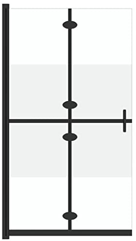 vidaXL Paroi de Douche Pliable Cloison de Baignoire Accessoire de Salle de Bain Cloison de Douche Maison Intérieur Verre ESG Demi-dépoli 80x190 cm