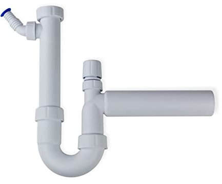 Otto Haas KG PP-Spülensiphon Geruchsverschluss 2825, mit Geräteanschluss und Rohrbelüfter, 1 1/2 Zoll DN 40