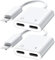 DCNETWORK iPhone Headphones Adapter 2 in 1 Dual Lightning Charge Cable Aux Adapter Converter Charging+Call+Music Control Compatible with iPhone 12/11/XS/XR/X/8/7（2 Pack）