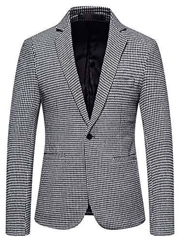 Doublehero Der Der Ringe Mantel Single Brastes Bankett Revers Abschlussball Mäntel für Männer Blazer Modeanzug zum Abendessen Jacken Herren (Grey, XL)