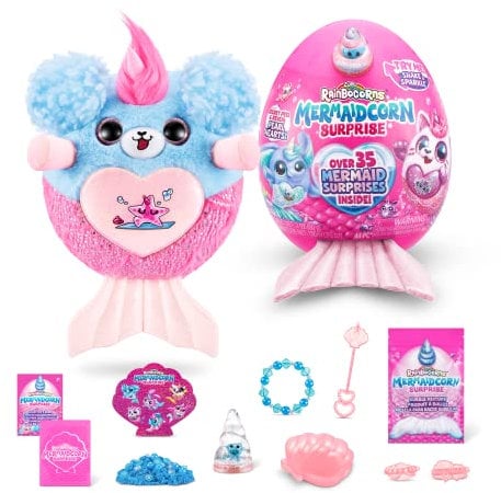 Rainbocorns Mermaidcorn Series 7 Sirena the Puppy - Collectible Plush - Mermaid Surprises, Cuddle Plush Stuffed Animal, Stickers (Puppy)