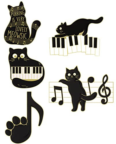Holibanna 5 Pièces Broche Chat Note de Musique épingle à Cravate épingle à vêtements épinglette Animaux Broche de Sacs à épingle à nourrice Alliage à Badge décorer Enfant épingler