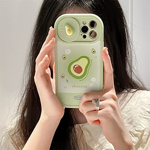 Slide Custodia protettiva per fotocamera per iPhone 13 12 11 Pro Max X XS XR Cover posteriore morbida antiurto in silicone modello simpatico cartone animato, A06, per iPhone XS