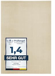 andiamo Teppich Arezzo waschbar Wohnzimmer Esszimmer pflegeleichter eleganter gemütlicher Wohnzimmerteppich Fellteppich einfarbig 160 x 230 cm Creme