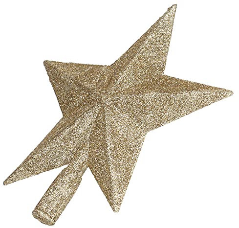 Haofy Christmas Tree Star, Star Tree Topper Decorated Golden Light Weight Shiny Mini Christmas Tree Topper for Home Shop