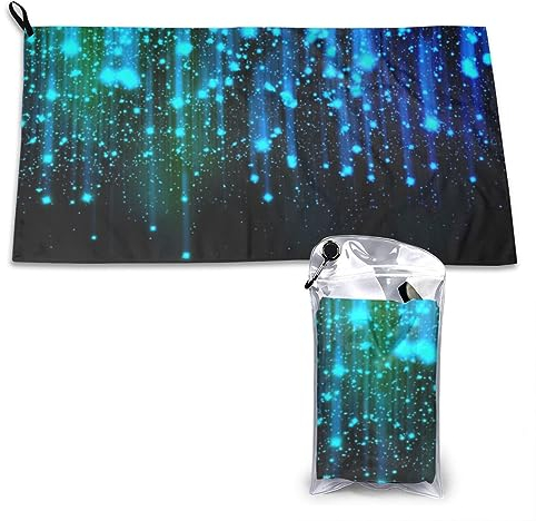 SATUSA Sterne-Druck, schnelltrocknendes Handtuch, Mikrofaser-Saunatuch, schnelltrocknendes Fitnesshandtuch, leichtes und dünnes tragbares Saunatuch