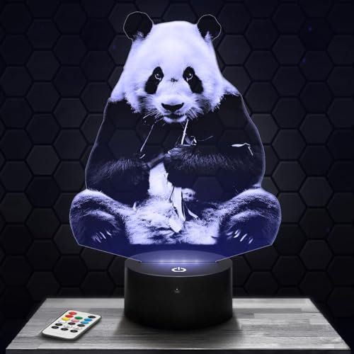 Lampephoto.fr - Lampe 3D Panda Animal, Décoration Animal Panda, Idée Cadeau Homme Femme, Objet Déco Veilleuse Adulte Déco Chambre, Idee Cadeau Noel Original Homme ou Femme, Effet Hologramme