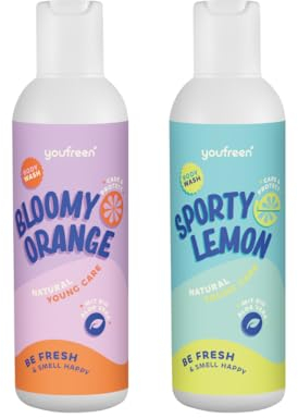 youfreen – Duschgel für Kinder & Teens (2 x 200ml), hautschonende & sanfte Reinigung, mit Bio-Aloe Vera, vegane Naturkosmetik, für Mädchen & Jungen, 400 ml (Mix)