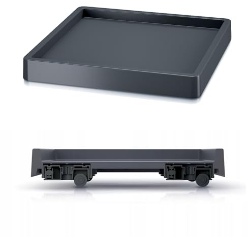 Tymar Rouleau pour plantes - Soucoupe carrée avec roulettes - Anthracite - 30 x 30 cm