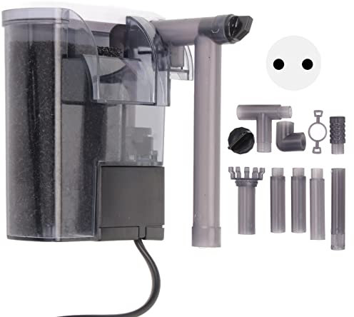 flexman Aquarium Wall Hanging Filter, 300L/H Quiet powerful Waterfall Suspension Oxygenation Pump with Control Valve Oil Film Filter Head for 15.7“ Fish Tank