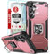LeYi Coque pour Samsung Galaxy A05s avec 2 Verre Trempé Vitre Protection, 2 Protection Camera et Anneau Telephone, Militaire PC et TPU Silicone Etui Antichoc Housse pour Samsung Galaxy A05s - Rose