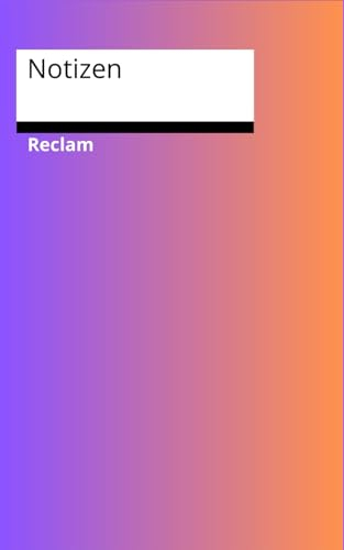 Notizen: Das kleine Reclam-Notizbuch blanko 100 Seiten 5x8 in
