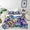 ANHOPE Bunte Monster Graffiti Bettwäsche Set 2 Teilig Bettbezug 135x200 cm + Kissenbezug 80x80 cm Weich Microfaser Bettbezüge mit Reißverschluss Bettdeckenbezug Set für Kinder Jungen Mädchen